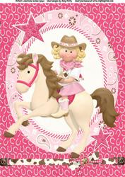Rodeo Girl on Cream Horse A4