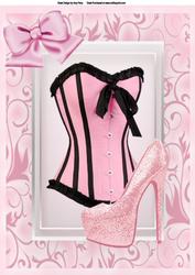 Pretty Pink Corset with Pink Glitter Shoe A4