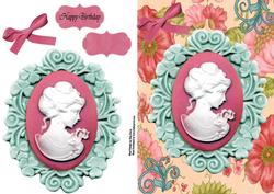 Beautiful Pink & Green Cameo