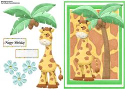 Lovely Tall Giraffe in Green Chunky Frame