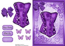 Lovely Purple Corset with Little Purple Flowers