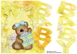 Yellow Floral Baby Cutout Card