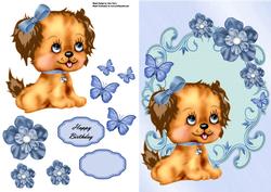 Lovely Brown Dog with Little Blue Bow