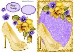 Lovely Yellow Gold Shoe with Yellow Rose's