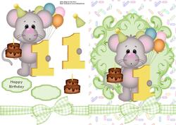 Lovely Mouse with Large Number 1