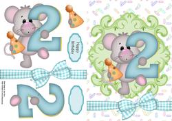 Lovely Mouse with Large Number 2