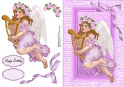 Lovely Cherub with Lilac Dress