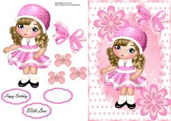 Lovely Little Girl with Pink & White Polka Dot Dress