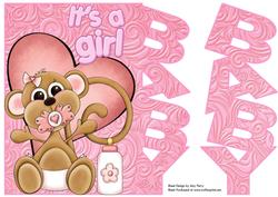Lovely Baby Monkey Baby Card