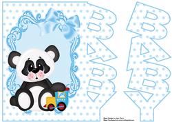 Lovely Baby Boy Panda Baby Card