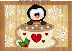 Cute Penguin in a Cup A4