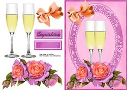 Beautiful Peach & Lilac Rose's with Champagne