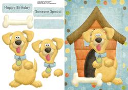 Lovely Large Dog House & Golden Labrador