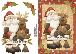 Santa & Reindeer Such Deer Friends
