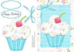 Blue & White Cupcake