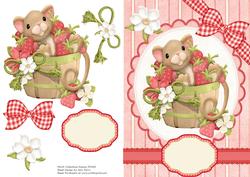 Cute Mouse in a Barrel Full of Strawberries