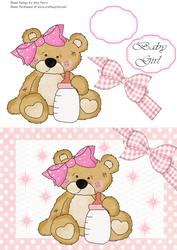 Adorable Baby Girl Teddy with Baby Bottle