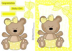 Adorable Bear in Yellow Polka Dot Nappy