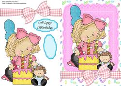 Gorgeous Blonde Girl with Cake & Dolly