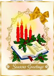 Beautiful Candles on a Open Book A4