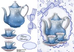 Lovely Pale Blue Polka Dot Tea Set