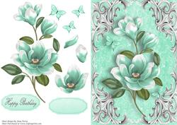 Beautiful Aqua Flower Bunch