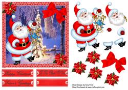 Santa with His Little Bird Cage Topper