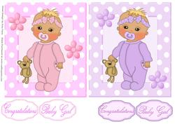 Pink & Lilac Baby Girl Toppers