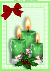 Beautiful Green Christmas Candle's A4