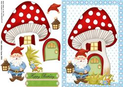 Toadstool House with Little Gnome