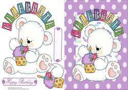 Celebrate Birthday Polar Bear with Cupcake