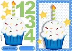 Lovely Blue & White Cupcake 1-4