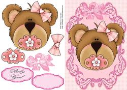 Cute Baby Girl Teddy with Bow & Dummy