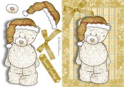 Cute Tatty Teddy with Dark Gold Santa Hat