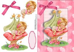 Lovely Little Girl Snoozing on a Toad Stool