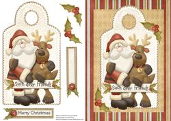 Santa & Reindeer "such Deer Friends"