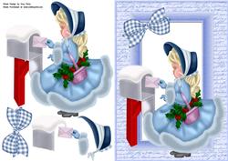 Little Girl Posting Her Letter to Santa