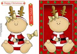 Santa Baby with Reindeer Antlers