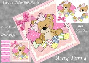 Baby Girl Teddy Bear 8x8 Mini Kit