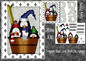Pengiun's in a Barrel Dad Card