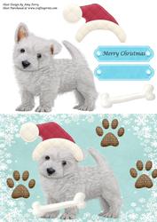 Cute Westie with Santa Hat