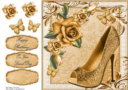 Beautiful Bronze Roses & Shoe