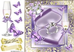 Lilac Engagement Ring in Love Heart Box 8x8