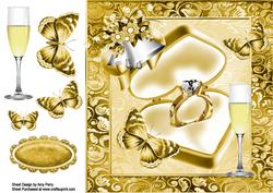 Beautiful Gold Engagement Ring in Gold Box 8x8