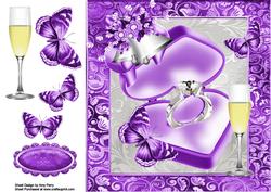 Beautiful Silver Engagement Ring in Purple Box 8x8
