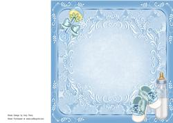 Baby Boy Boots,bottle & Rattle Insert