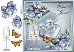 Beautiful Silver Ring in Light Blue Box 8x8