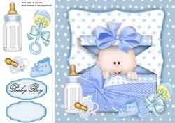 Cute Baby Boy in a Polka Dot Box 8x8