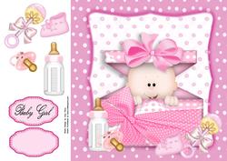 Cute Baby Girl in a Polka Dot Box 8x8