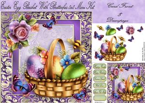 Easter Egg Basket with Butterflies 8x8 Mini Kit